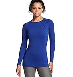 Under Armour Damen Authentics Langarm-T-Shirt mit Rundhalsausschnitt, (401) Royal/White, Mittel