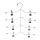 MinnowXY Multifunktionaler Hosenbügel aus Edelstahl, 4-lagig, mit 8 Clips, Edelstahl