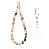 OFFCUP Schlüsselband für das Handgelenk, Perlen Schlüsselbänder Wristlet, Handykette Handyanhänger Keychain Handgelenksband Handschlaufe für Schlüssel Mobile Telefon Kamera -Rosa Zebra