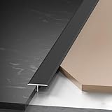 Übergangsleiste Für Böden Mit Holzmaserung, T-Form Boden Kantenleisten, Flache Trennleiste Aus Metall Verbinden Teppichlücken Von Laminatdielen Fliesen(Schwarz,90 * 3.3cm)
