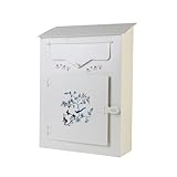 Metallbriefkasten im antiken Stil mit Vogeldekor, korrosionsbeständiger Rahmen und großem Briefschlitz für Außenbereiche, Eisen-Briefkasten mit Vogel-Design