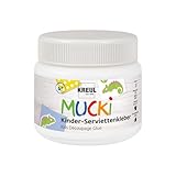 KREUL 24391 - MUCKI Kinder-Serviettenkleber 150 ml - Auswaschbarer Kinder-Spezialkleber für Serviettentechnik mit sensitiven Eigenschaften