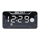 BAIRU Universal 3-in-1 Motorrad Elektronische Uhr Thermometer Voltmeter LED Uhr Digitalanzeige DC 8V-72V
