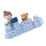 WEKADRIN Niedlicher Zug Kuchen Dekoration Figur Cartoon Ornament für Kinderzimmer und Tischdeko Zug Prince Puppe Essbare Tortendeko Zubehör für Geburtstag und Dessert