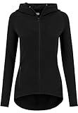 Urban Classics Damen Ladies Athletic Interlock Zip Hoody Kapuzenpullover, Schwarz (Black 7), L EU