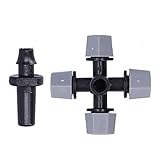 Sprinkler -Misting -Düsen -Bewässerungstool 50Set 4 -Outlet Sprinkler Misting Wassersprühdüse für Garten Landwirtschaft Greenhouse Grey