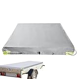 ycezw Anhängerplane | wasserdichte Anhängerabdeckung Oxford 420D | Wohnwagen-Anhängerabdeckung | Flachplane Winddicht für Anhänger, für Fahrzeuge, Autos, Anhänger