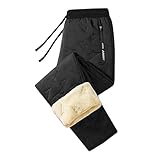 Generisch Thermohose Herren Winter Gefüttert Fleecehose Verdickte Wasserdicht Jogginghose Lässige Outdoor Hosen Unisex Farbblock Trainingshose Baumwolle Sporthose Mit Kordelzug Elastisch