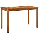 vidaXL Gartentisch, Garten Esstisch Holzrahmen, Tisch Holztisch für Outdoor, Terrassentisch Gartenmöbel, 110x55x67cm Massivholz Akazie