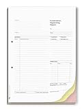 ORGASET Regiebericht/Rapport | DIN A4 | 3-fach selbstdurchschreibend | 3x50 Blatt Durchschreibeblock | weiß/gelb/rosa