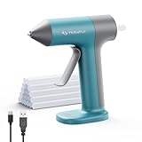 Tilswall Heißklebepistole mit 2000mAh Heißklebepistole akku, 5 Minuten Abschaltautomatik, Anti-Tropf-Düse und 20 Heissklebepistole Klebesticks, Mini Klebepistole Kabellos Zum Basteln - Blau