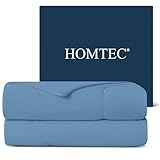HOMTEC Kühldecke für King-Size-Bett, Sommer-Kühldecke für heiße Schläfer und Nachtschweiß, Q-Max0,4 Cool Tech Bettdecke, leicht und atmungsaktiv (277 x 228 cm, Blau)
