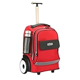 UNIKER Laptoptasche mit Rollen für 15,6 Zoll Laptops, Krankenschwestertasche auf Rädern, T5 (T5- Black/Red)