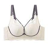 Damen Push up BH,Ohne Bügel V-Ausschnitt Bralette Atmungsaktiver Ultrakomfortabler T Shirt Schlaf BH #02_Weiß,85