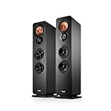 Teufel Ultima 40 Mk4 Stereo Lautsprecher - HiFi Standlautsprecher Paar der Spitzenklasse, Phase-Plug Hochtöner, Doppelrohr-Bassreflex, Mitteltöner aus gewebtem Kevlar - schwarz - schwarz