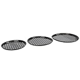 TIKATARER Pizza Pfanne, 3pcs Profi Verhindert Stickrunde Pizza Tablett