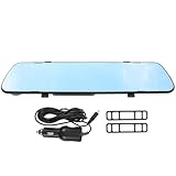 CVUTOVO Rückspiegel Dashcam 2,4 Zoll Schlank mit Integrierter Rückfahrkamera Bewegungserkennung und Parkassistent Hochauflösende Auto Armaturenbrettkamera für Pkw