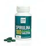 Spirulina-Tabletten aus 100% biologischem Anbau -Presslinge hochdosiert & ohne Zusätze - Organic Algentabletten vegan 90 g, 180 Tabletten