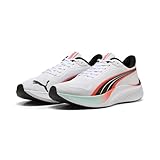 PUMA Unisex Pounce Lite Straßen-Laufschuh, Weiß, leuchtendes Rot, 42.5 EU