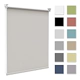 Verdunkelungsrollo Verdunklungsrollo ohne Bohren & mit Bohren,Rollo Verdunkelung Creme 45x130cm(Stoffbreite 40cm) für Fenster innen Wandmontage,Deckenmontage Fensterrollo Seitenzugrollo Klemmrollo