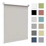 Verdunkelungsrollo Verdunklungsrollo ohne Bohren & mit Bohren,Rollo Verdunkelung Creme 45x120cm für Fenster innen Wandmontage, Deckenmontage Fensterrollo Seitenzugrollo Klemmrollo