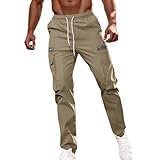 Generisch Herren Hosen Cargohose Weite Stoffhose Freizeithose Herren Baumwolle Mit Bund Stretch Cargohose Jogginghose Jungen 110 Sporthose Jungen Trainingshose für