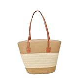 YHOPJKFRA Strohtaschen Strandtasche Damenmode Strohtasche Rattan Gewebte Geldbörse Crossbody Messenger Bag Zopf Kleine Quadratische Handtasche Boho Beach