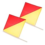GARIOUANS 2 Stück Signalflagge Handliche Kommandoflagge Rot Gelb mit Flaggenstab Leicht Sichtbar Für Militärische Ausbildung und Sportveranstaltungen