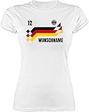 Shirt Damen - 2026 Fussball WM Fanartikel - Deutschland Trikot mit Name und Nummer Germany - M - Weiß - Deutschland. Tshirt em Trikots fußball German Funshirts für Frauen Deutschland-t-Shirt