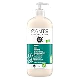 SANTE Naturkosmetik Kräftigendes Shampoo für sprödes Haar, Pflegeshampoo für mehr Glanz und Geschmeidigkeit in Vorteilsgröße, Mit Arginin und Bio-Koffein, Family Strength Shampoo, 1 x 500 ml