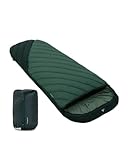 qeedo Buddy XL 8 Schlafsack XXL, extra breit, Outdoor Sommer (8-25°C) 3 Jahreszeiten - Mumienschlafsack Erwachsene & Jugendliche (bis 220cm), Peach-Skin-Oberfläche