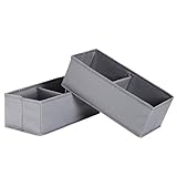 IHOMAGIC Aufbewahrungsbox Stoff 2er Aufbewahrungskorb Klein Stoffkisten Aufbewahrung Kinderzimmer Aufbewahrungskisten Faltbox 2 Fächer Faltbare Stoffbox für Regal Schrank Ordnungssystem 13x28x10cm