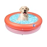 Faltbarer Hundepool - Aufblasbare -Badewanne für Innen- Außenbereich, Kompakter Leichter Pool für Kleine Mittelgroße Hunde, Tragbare Wasserpools für Welpen, Katzen Gartenspaß