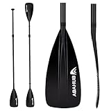 Abahub 4 teilige Carbon SUP/Kajak Paddel, verstellbares Stand Up Paddleboard, leichter Carbonschaft, mit Schwarze Kunststoffklinge