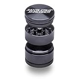 Santa Cruz Shredder Kräutermühle aus Metall, gerändelte Oberseite für stärkeren Halt, 3-teilig, klein, 4,3 cm, Grau