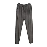 Schlafanzug Herrn Kurz Mens Pyjama Pants Home Pants Dünne, verlängerte, übergroße, lässige, lockere Sporthose T Shirts Männer (Dark Gray, XXXXL)