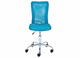 Inter Link - Kinderschreibtischstuhl - Ergonomischer Drehsessel - Höhenverstellbar - Verchromter Metallfuß- Atmungsaktiver Mesh-Gewebebezug - 360° drehbar - Türkis - Bonnie