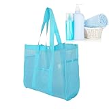 Strandtasche, Pooltasche, sanddicht, wasserdicht, wiederverwendbar, Spielzeug-Organizer, große Aufbewahrungsbeutel für Kinder, Schwimmen, Urlaub, Camping, Kreuzfahrt, Familie, Reisen, Sommer, blau