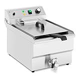 Royal Catering Elektro-Fritteuse 16 l 3000 W mit Ablasshahn und Kaltzone Kaltzonen-Fritteuse für Gastronomie