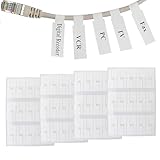 Wonvify Selbstklebende Kabeletiketten, 120 Stück weiße Etiketten, leere wiederverwendbare Nylon-Kabeletiketten – weiße Etiketten für elektronische Kabel und Computer (8,3 x 2,6 cm)