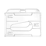 Transparenter Namensschildhalter, transparente Ausweishülle | Transparenter Ausweishalter für horizontale Verwendung, Schutzhülle mit Daumenschlitz für Kontrollkarte