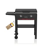 Nexgrill 2-Brenner Plancha Gasgrill – Kompakter Standgrill mit keramikbeschichteter Grillplatte – Ideal für Garten, Balkon & Outdoor BBQ, 10 kW