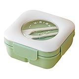Brotdose 1L Lunchbox mit Gabel Löffel, To-Go Brotbox Große Jausenbox Auslaufsichere Essensbox Vesperdose Kinder Erwachsene Meal Prep Boxen Spülmaschinenfest Brotbüchse für Schule, Büro, Unterwegs