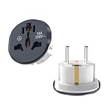 VIEVRE 2 Stück Steckdosen Adapter Universal, Adapter China Deutschland Stecker, Stromadapter Travel UK to EU Stecker, Universal Reiseadapter Welt zu Europa