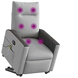 Juroupi Massagesessel mit Aufstehhilfe Massagesessel Sessel Mit Aufstehhilfe Massage Sessel Massagestuhl Elektrisch Wolkengrau Stoff - 3324072