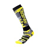 O'NEAL | Mountainbike Motocross Socken | MTB Downhill Freeride | Schweißabsorbierend, Verstärkter Fersen & Sohlenbereich | Pro MX Damen Hunter | Unisex | Erwachsene | Grau Schwarz Gelb | One Size