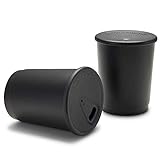 achilles Kaffeebecher 4er-Set - Coffee-to-go-Becher - spülmaschinenfeste Mehrwegbecher mit Deckel - 330ml - Becher schwarz - Deckel schwarz