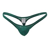 Generisch Herren Strings Sexy G-String Erotik Leichte Spitzen Mini-Höschen Offener Durchsichtig Männer Komfortabel Brief Niedrige Taillen Herren Tanga， Grün， XL