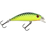 Angel-Berger Wild Devil Baits Trout Minnow Forellen Wobbler Kunstköder Flachläufer (UV Chartreuse, 4,5cm)