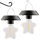 yakermur Outdoor-Solarleuchten für Hof, Outdoor-Solarleuchte zum Aufhängen, wetterfest, hell, energiesparend, 2 x LED-Laternen für Garten, Terrasse, Landschaft, Hinterhof, Weg, Auffahrt, Hof